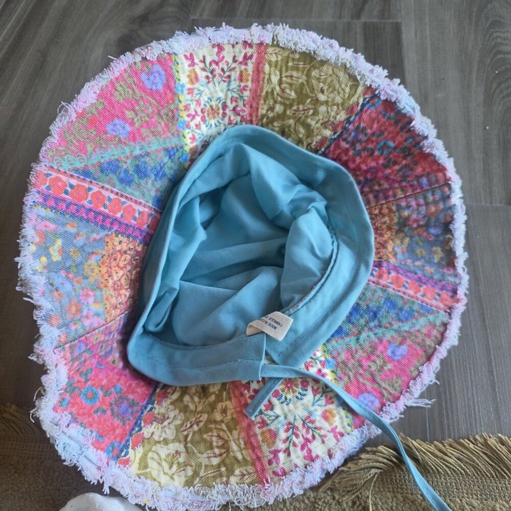 Natural Life Patchwork Boho Canvas Bucket Hat Adjustable Multicolor - Picture 3 of 7